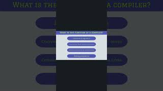 Q What is the function of a compiler? #compiler  #windows #coding #quiz #computer #coding #mcq #gk