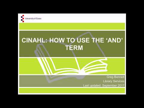 CINAHL: using the AND term