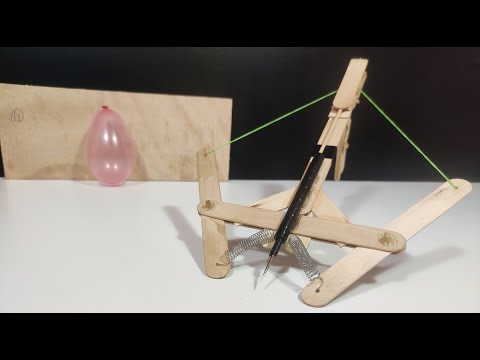 Random Invention - How to make crossbow with popsicle sticks