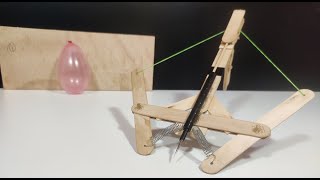 Random Invention - How to make crossbow with popsicle sticks