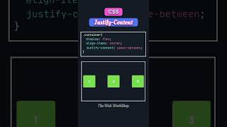 How Justify-Content Works in CSS Flexbox 🔥 #flexbox  #css #cssproperty #shorts