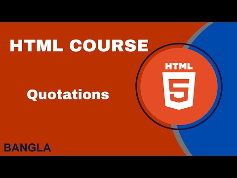HTML5 Quatation Part 07 || HTML Crash Course Bangla 2024
