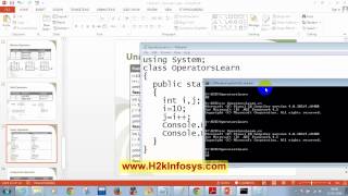 Microsoft.Net/Dot Net Tutorial for Beginners | Part 2 Operators in C & C# Tutorial 3 | H2Kinfosys