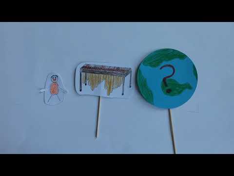 Samuel erklärt sein Musikinstrument: die Marimba.