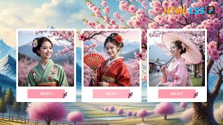 Responsive Sakura Cards HTML CSS + Figma | CSS Cards Animation
