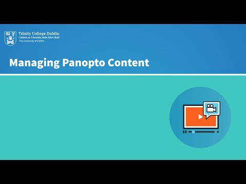 How to manage the content in your Panopto folder within the Ultra module