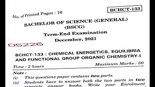 BCHCT-133 Question Paper | All Solved Assignment || July 2021-22 || BSCG || EM #Ignou #help