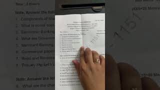 Degree 2nd year Bcom 3rd sem question paper financial institutional and markets #osmaniauniversity
