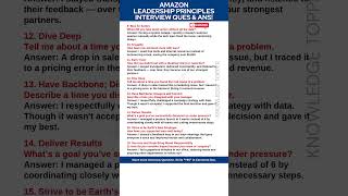 Part #2 Amazon Leadership Principles Interview Questions and Answers