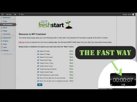 WP Freshstart - WordPress Plugin