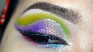 Super Colorful Cut Crease Eye Makeup Tutorial