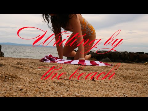 writing by the beach