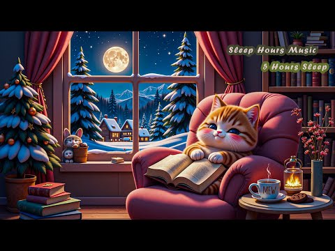Snowy Day with a Bookish Kitten 📖❄️ | Soft Piano Sounds Relaxing