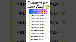 Emojis Code in HTML | HTML Emojis Entity #cssanimation #html #htmlemojis #emojis #htmltips