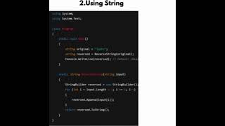 Reverse String Program in C#..