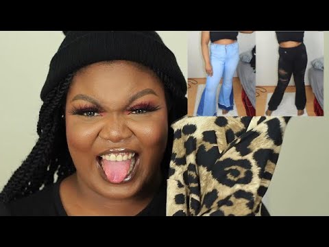 FASHIONNOVA JEANS (wide leg ) HAUL on APPLE BODY SHAPE
