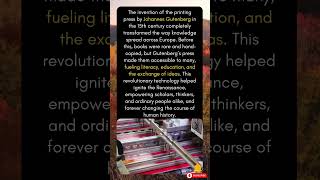 🖨️ How Gutenberg’s Printing Press Revolutionized the World and Spread Knowledge Across the Ages! 📚