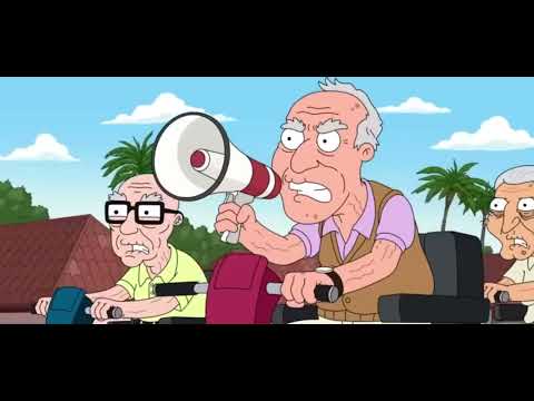 Peter and Lois escaping from old people - Family Guy