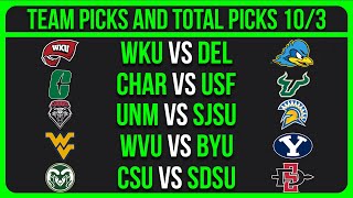 College Football Picks Today 10/3/25 NCAAF Week 6 Betting Picks and Predictions