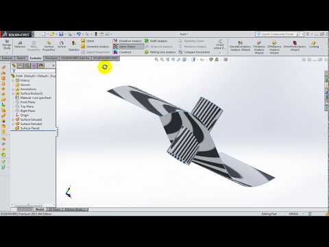93 SolidWorks 2015 Surface Tutorial 93  Zebra Stripes for surface quality
