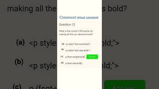 css quiz challenge day 12||#shorts  #quiz  #cssshorts #WebDevShorts @TechnoLearning98#CodingShorts