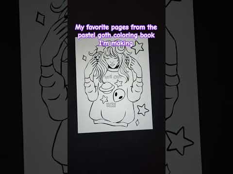 My favorite coloring pages #illustratjom #art #coloringbook #pastelgoth #creepycute #kawaii #wip