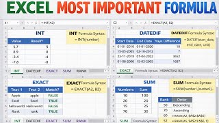 Learn Excel Most Important Formulas in One Video | Complete Hindi Guide