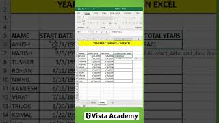 YEARFRAC Function in Excel.  #excel #exceldataanalytics #datavisualization #exceltech #exceltips