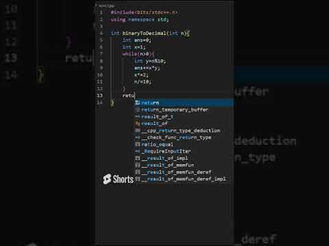 Cpp program to convert binary number into decimal number | #cpp   #vscode 🔥🔥