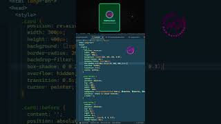 A stylish glass card with a neon glowing ring, animated image, and smooth hover text transition.