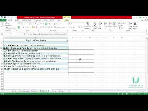 MS Excel 10 Shortcut Keys.