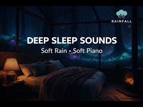 LIVE 8hr • NO Ads - Rain Sounds for Deep Sleep 🌿 Gentle Night Rain with Soft Piano