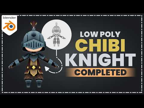 Low Poly Chibi Knight in Blender | Full Workflow from Sketch to Animation