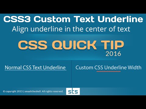 How to create custom css underline less than width of headline  | CSS3 Quick Tip 2016 - Youtube