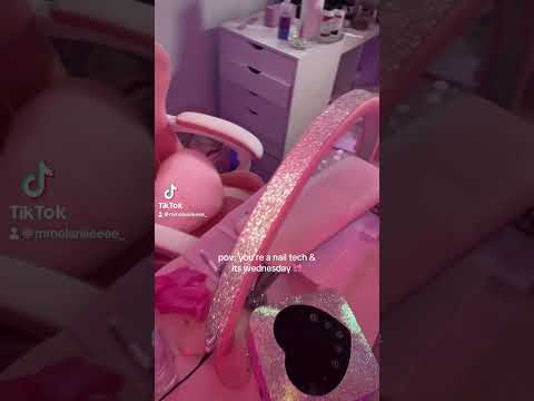 subscribe for a nail room tour 🎀 #nails #nailtechvlog #pink #meangirls