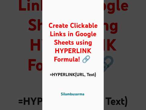 Create Clickable Links in Google Sheets using HYPERLINK Formula! 🔗 #Shorts #HYPERLINK