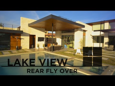 Foursquare Builders - Lake Austin Modern - Rear Flyover