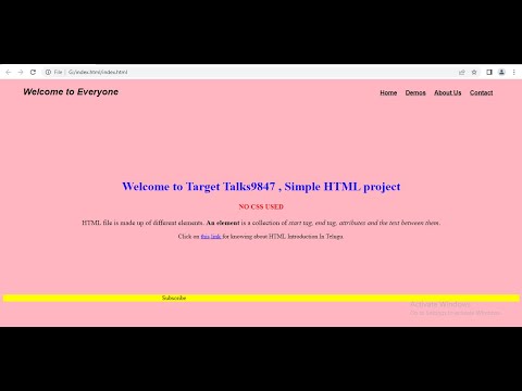 Simple HTML Project తెలుగులో - With Only 5 HTML tags