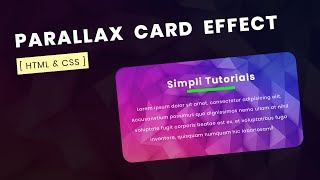 Parallax Card Hover Effects | CSS Card Hover Effects