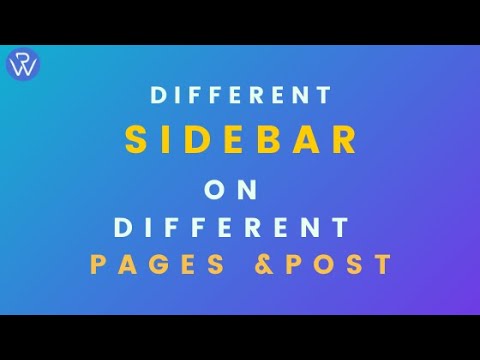 How to Add Custom Sidebar On each page or post