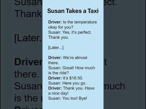Susan Takes a Taxi | Easy English ESL Dialogue