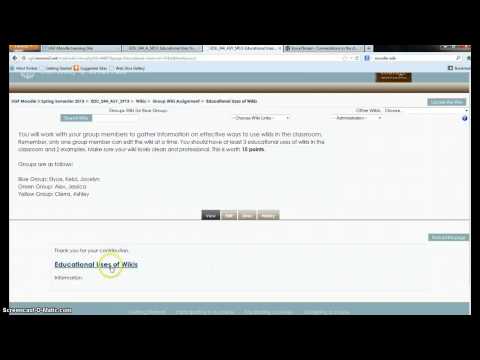 Adding to a Moodle Wiki 1.9