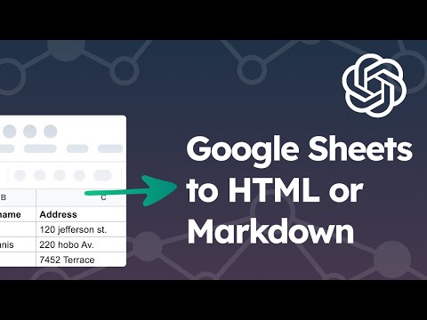 Easily convert Google Sheets data into HTML or Markdown with ChatGPT