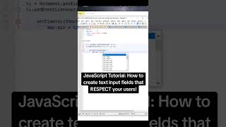 JavaScript Tutorial: How to create text input fields that RESPECT your users! #fyp #coding #tutorial