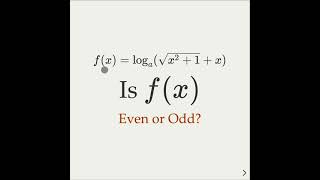 Is This Function Even, Odd, or Neither?
