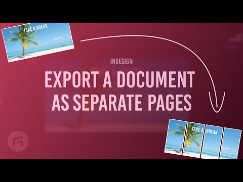 Export an Indesign document as separate pages