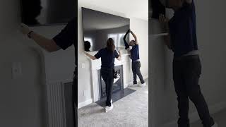 Mount this big 86” TV with us! Check it out! 👌🏾 #tvmounting #diy #chaseyourmfdreams