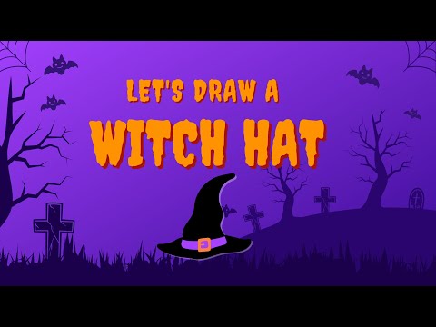 How to Draw a Witch Hat | Draw a Witch Hat Tutorial for Kids | Halloween Drawing Videos for Kids