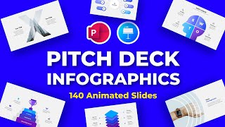 Animated PowerPoint & Keynote Pitch Deck Infographics | 140 Animated Slides