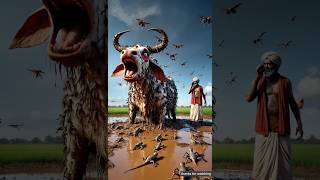 The cow covered in millions of lizards 😭 the farmer was frightened , #ai #rescue #trending #cow